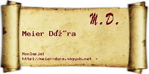 Meier Dóra névjegykártya